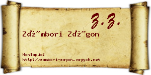 Zámbori Zágon névjegykártya